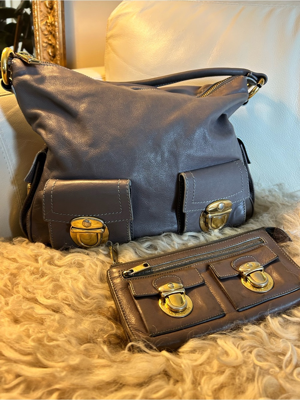 Marc Jacobs Blake Hobo Bag in Mauve with Wallet